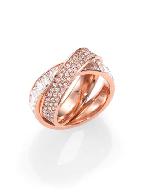 michael kors rose gold diamond ring|Michael Kors stackable rings.